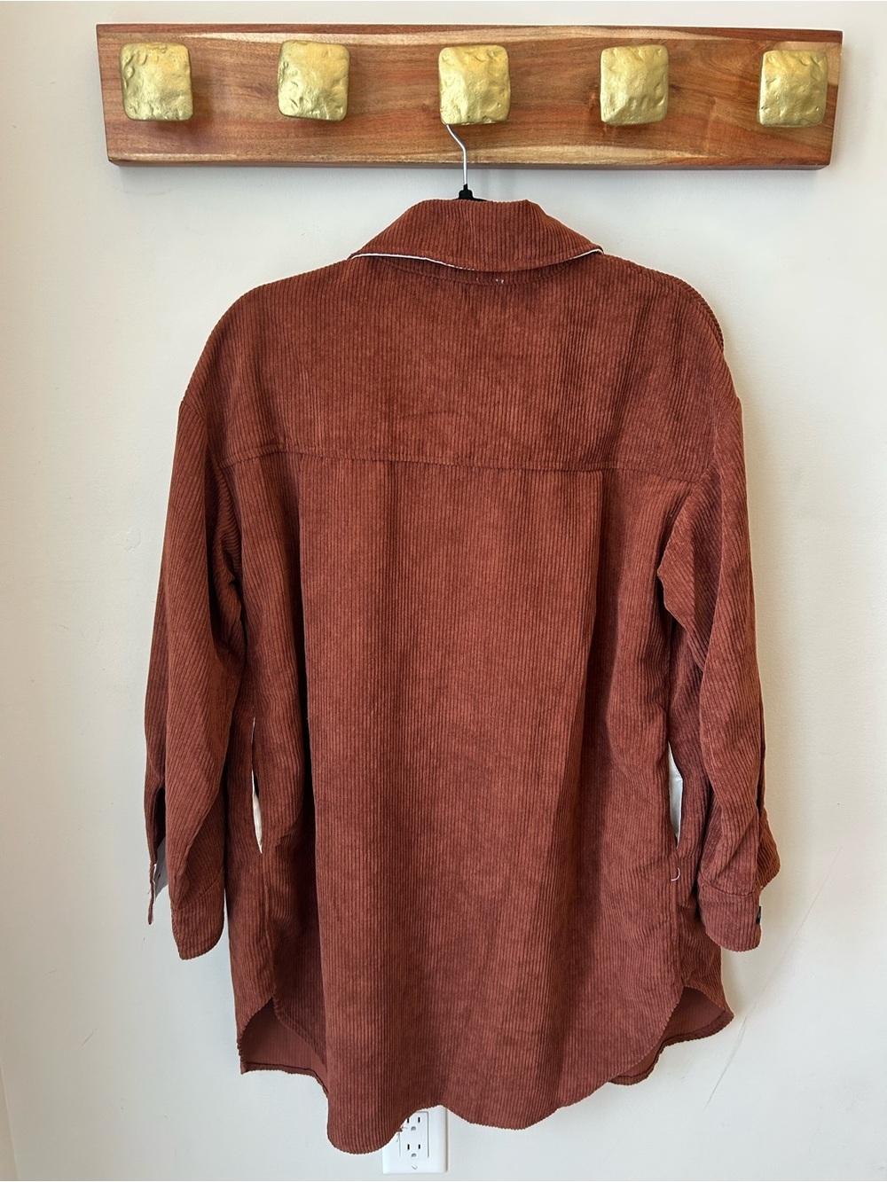 Copper Corduroy Shacket - Coastal Grandma Oversized Dark Academia - Picture 4 of 15